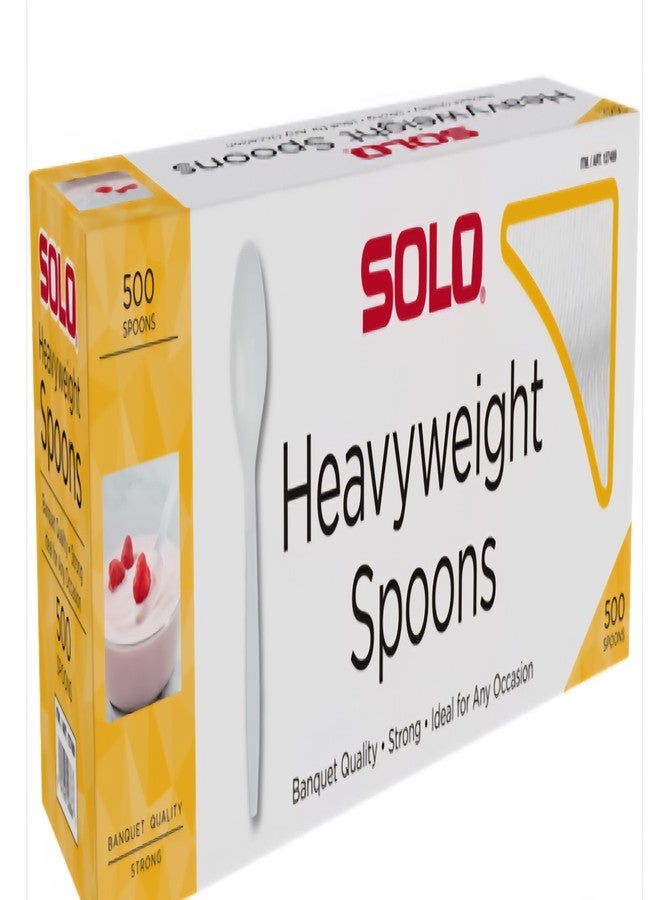 Solo White Heavyweight Spoons, 500 Count (2 Pack) - Image 2