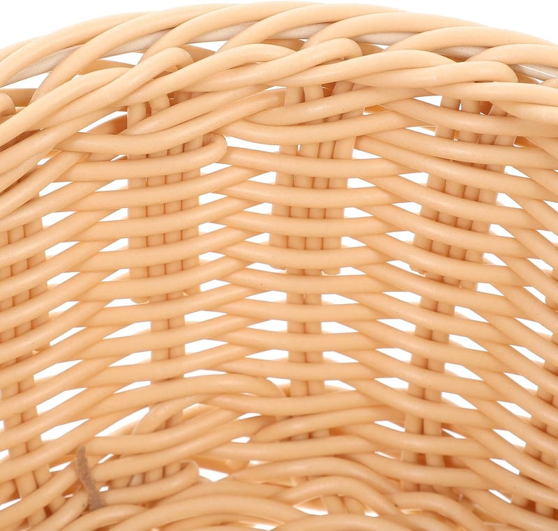 VICASKY Woven Bread Basket for Table and Kitchen Food Basket Medium Oval Imitation Rattan Beige 29x21x9.5cm Handwoven Storage Container for Home and Supermarket Use - Image 3