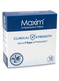 Maxim Maxim Clinical Strength Antiperspirant Wipes for hyperhidrosis Excessive Sweating – Reduces Sweat – Antiperspirant for Men and Women Certain to Keep you Dri. 10 wipes  - Image 1