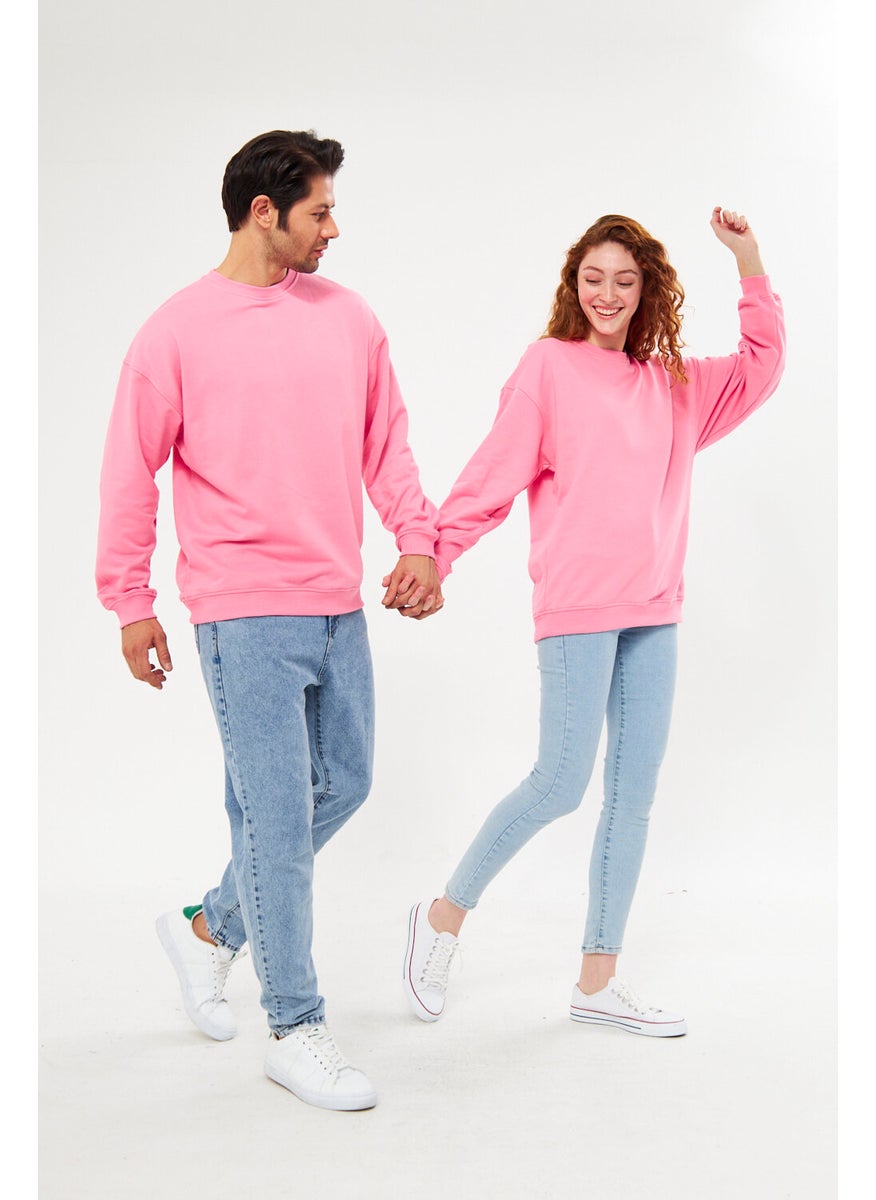 giyadda - giadda Unisex Pink Oversize Loose Sweatshirt (Love-Couple Combination Recommendation) - Image 1