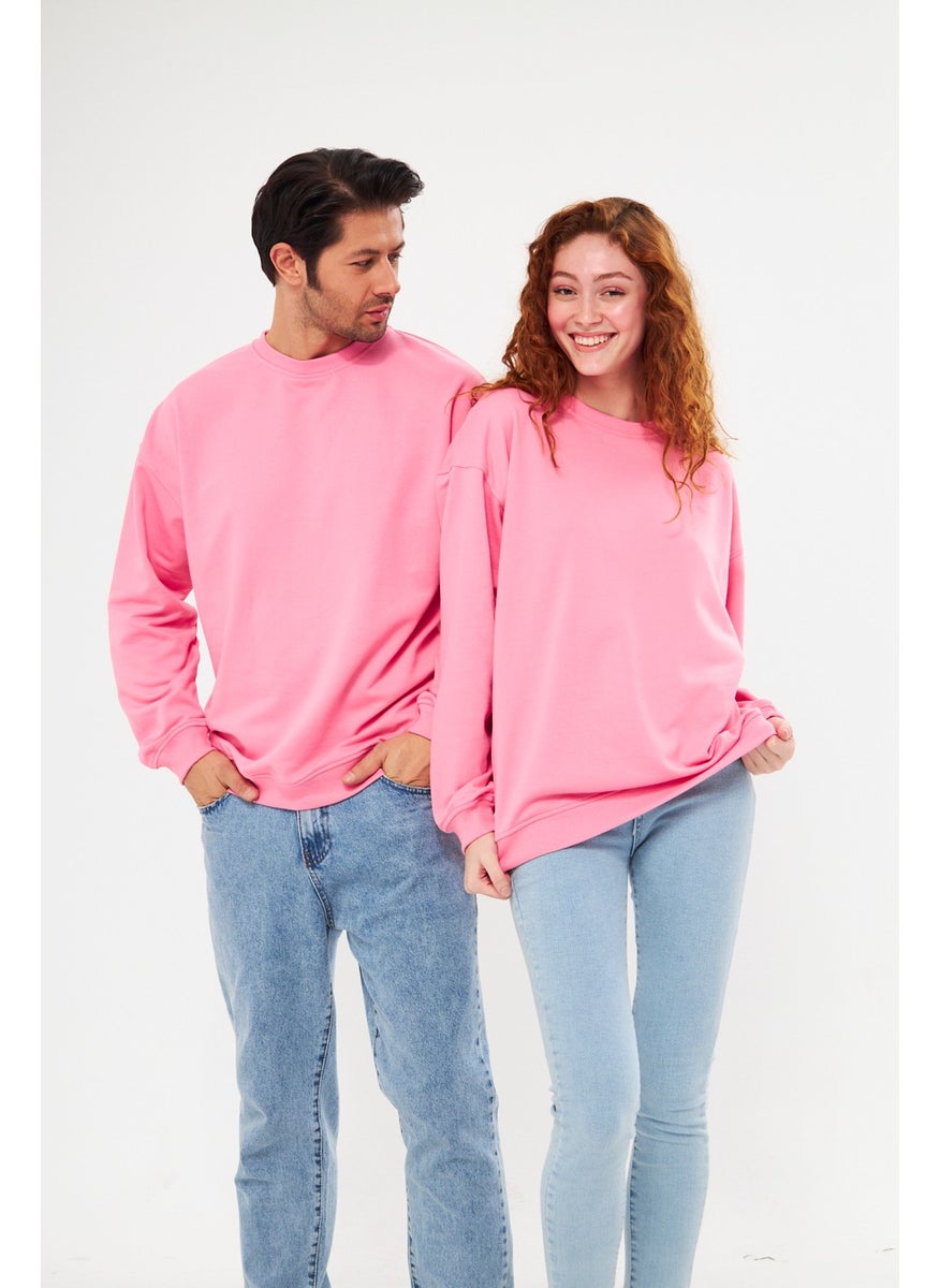 giyadda - giadda Unisex Pink Oversize Loose Sweatshirt (Love-Couple Combination Recommendation) - Image 1