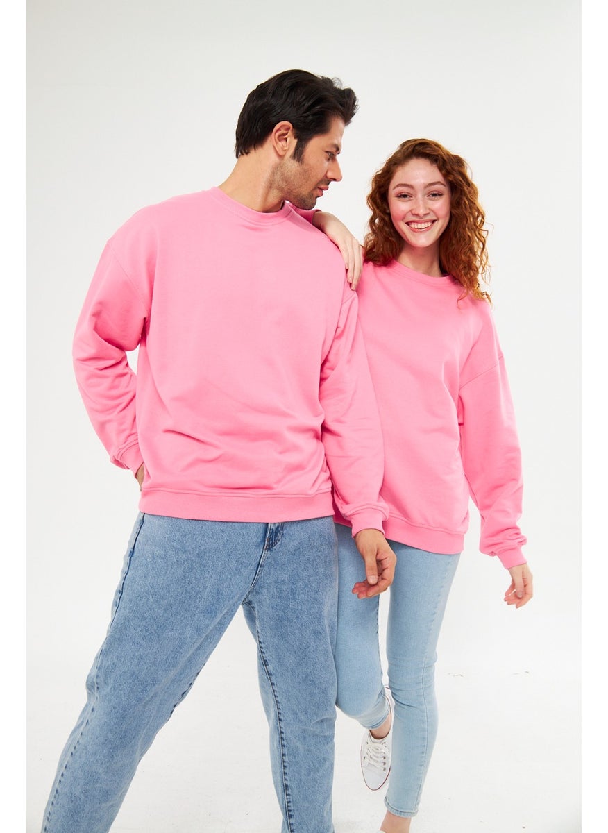 giyadda - giadda Unisex Pink Oversize Loose Sweatshirt (Love-Couple Combination Recommendation) - Image 1