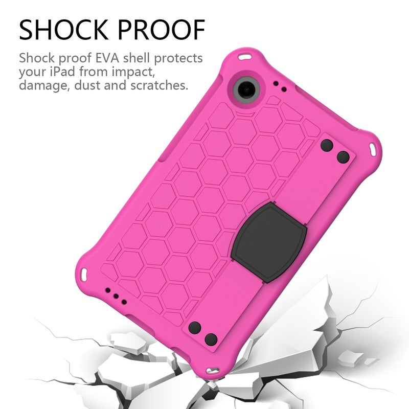 erorex For Blackview Tab 60 8.7 2023 Honeycomb Eva Hybrid Pc Tablet Case With Strap(Rose Red+Black) - Image 3
