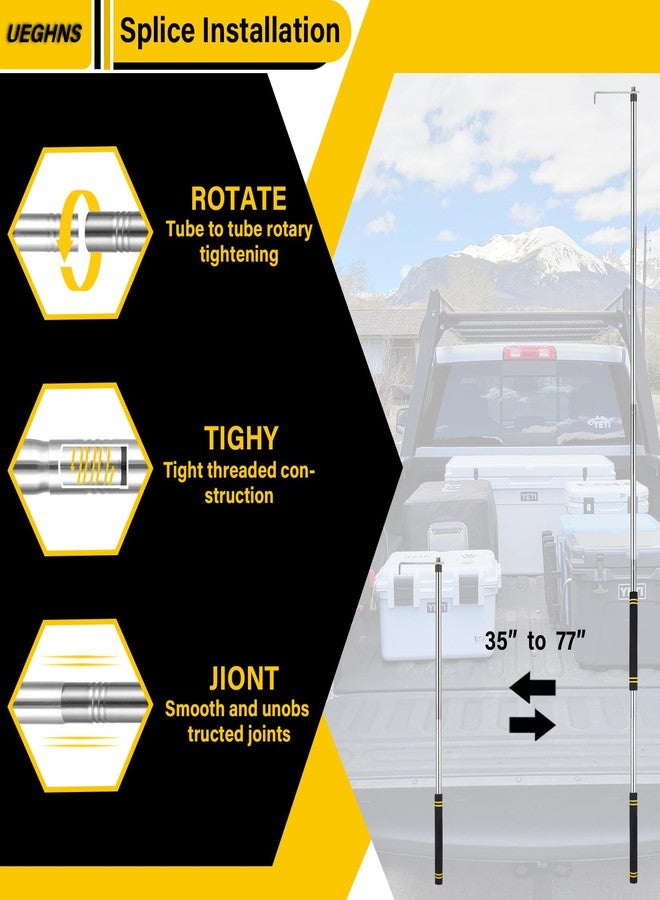 UEGHNS Truck Cargo Grabber, Cargo Grabber Pickup Truck Bed 34-77 inch Sturdy Truck Cargo Retrieval Pole with Two Replacement Hooks Essential Bed Buddy Cargo Truck Retriever Easy Pickup - Image 4