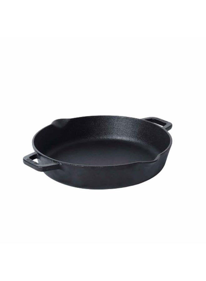 ماير مقلاة "ماير" من الحديد الزهر (Cast Iron) مسبقة التجهيز | مقلاة للقلي | أواني طهي من الحديد الزهر | مقلاة حديدية بمقبضين جانبيين | متوافقة مع مواقد الغاز والحث الحراري (Induction) | المقاس: 24 ​​سم / السعة: 1.6 لتر | اللون: أسود - Image 1