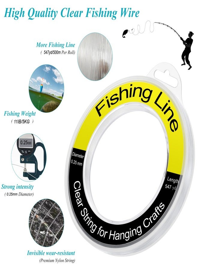 Herain Fishing Line Wire 547 yd, Monofilament Fishing Line 0.25mm, Clear Invisible Nylon String for Hanging Crafts - Image 2