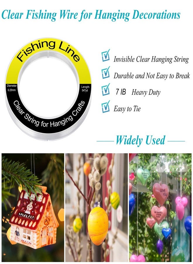Herain Fishing Line Wire 547 yd, Monofilament Fishing Line 0.25mm, Clear Invisible Nylon String for Hanging Crafts - Image 4