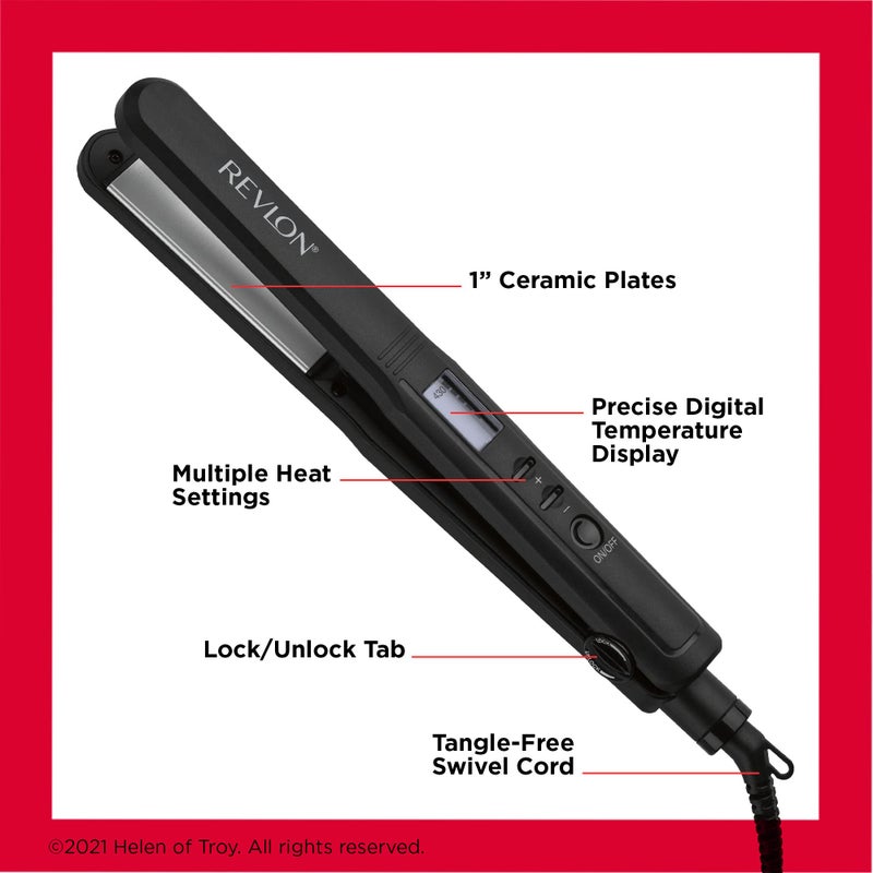 REVLON Perfect Heat Ceramic Digital Flat Iron, 1 inch - Image 4