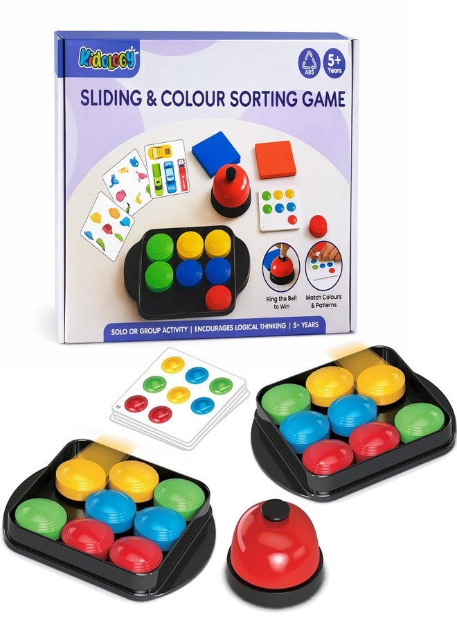 Kidology Color Matching Puzzle Game for Kids 3+ Years | Sliding Logic Board Game with Bell | Fast-Paced Brain Development & Focus Toy | Pattern Matching Educational Game for Boys & Girls - Image 1