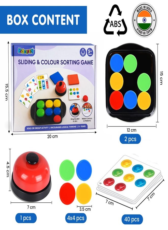 Kidology Color Matching Puzzle Game for Kids 3+ Years | Sliding Logic Board Game with Bell | Fast-Paced Brain Development & Focus Toy | Pattern Matching Educational Game for Boys & Girls - Image 2