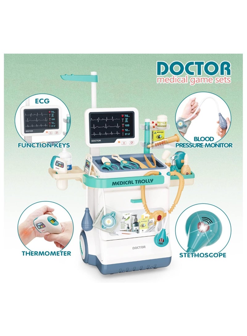 ريمي بيلا مجموعة أدوات الطبيب للأطفال – 26 قطعة إكسسوارات – مجموعة محطة طبية تظاهرية للأولاد والبنات - Image 4