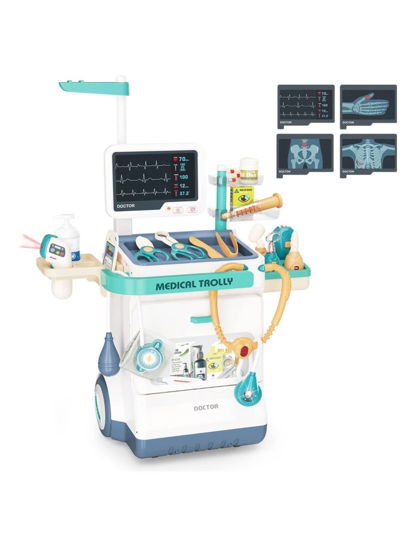 ريمي بيلا مجموعة أدوات الطبيب للأطفال – 26 قطعة إكسسوارات – مجموعة محطة طبية تظاهرية للأولاد والبنات - Image 1