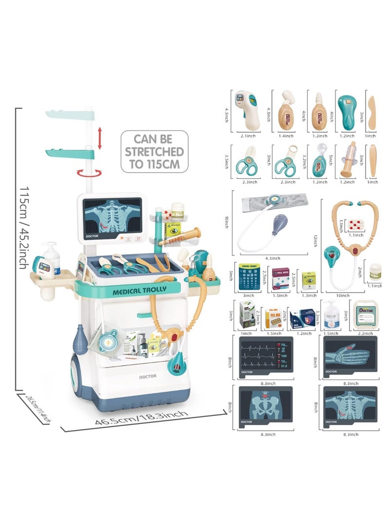 ريمي بيلا مجموعة أدوات الطبيب للأطفال – 26 قطعة إكسسوارات – مجموعة محطة طبية تظاهرية للأولاد والبنات - Image 2