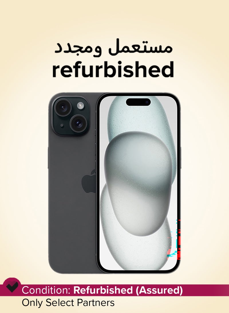 ابل  Refurbished - iPhone 15 128GB Black 5G With FaceTime - USA Version (e-SIM only) - Image 1