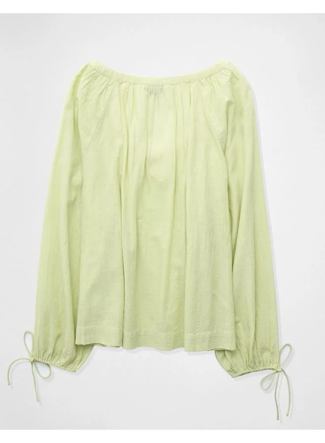 امريكان ايجل AE Tie Sleeve Button-Up Top