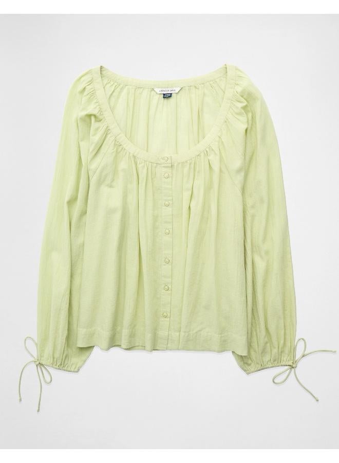 امريكان ايجل بلوزة بأزرار وأكمام ربطة عنق - Image 3