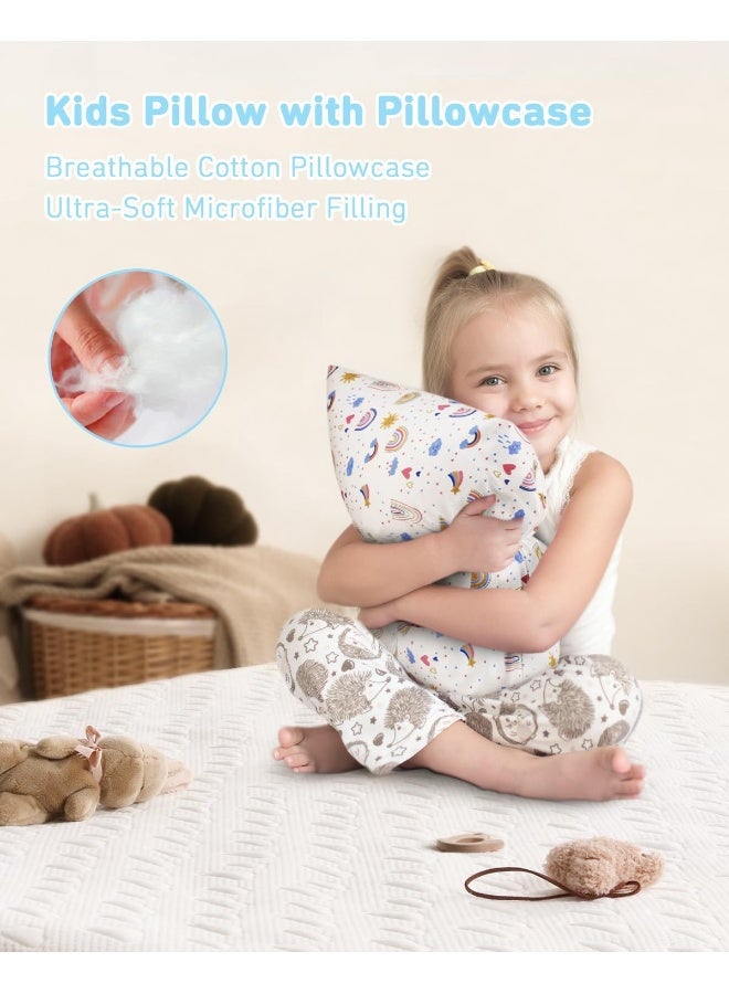 Babebay Toddler Pillow,13X18 Soft Toddler Pillows for Sleeping, Machine Washable Kids Pillow with Cotton Pillowcase, Perfect for Travel, Toddlers Cot - Image 3