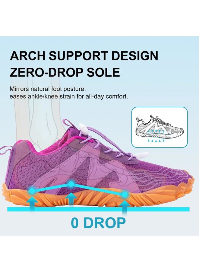 ELETON Hike Barefoot Shoes Womens Men Footwear,Pro-Healthy&Non-Slip Water Shoe for Women Men, Wide Toe Running Shoes Boots Sneakers Unisex, Purple-new, 7.5 Women/6 Men - Image 5