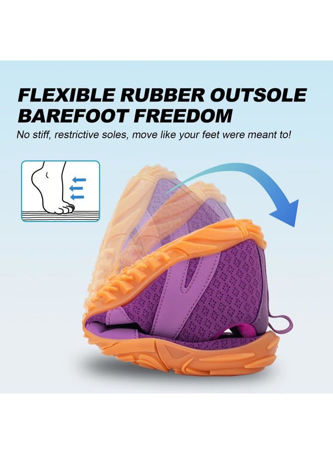 ELETON Hike Barefoot Shoes Womens Men Footwear,Pro-Healthy&Non-Slip Water Shoe for Women Men, Wide Toe Running Shoes Boots Sneakers Unisex, Purple-new, 7.5 Women/6 Men - Image 2