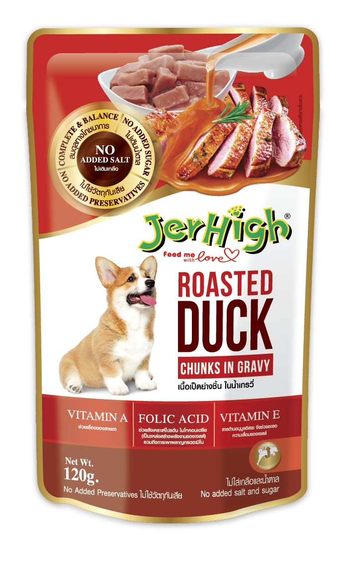 Jerhigh Wet Dog Food for All Life Stages, Human Grade High Protein Chicken, Gravy Roasted Duck (Pack of 12) - Image 2