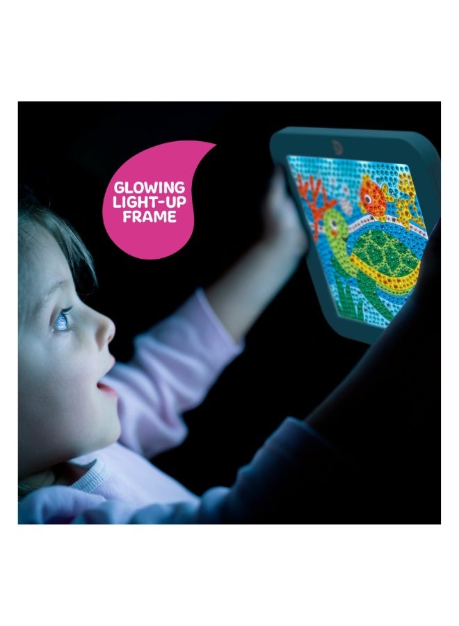 ديسكفري Discovery™ Dazzle Art Light-Up Diamond Painting Kit – Create Sparkling Sea Turtle Art with 800+ Gems, LED Display Frame for Wall or Tabletop| Diamond Art Kit for Kids| Arts & Craft Toy for Girls Boys - Image 5
