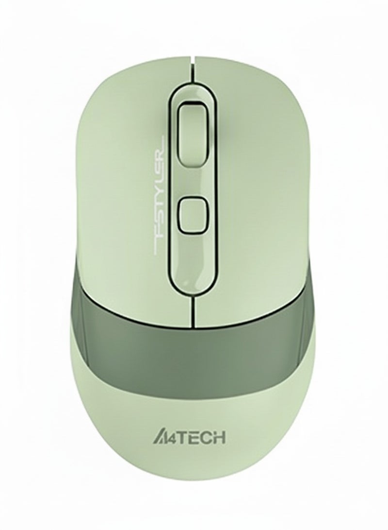 إيه 4 تيك ماوس لاسلكي/بلوتوث بوضعين مع نقرات صامتة، مزود ببطارية ليثيوم قابلة لإعادة الشحن مع كابل شحن Type-C، متوافق مع Windows / Mac / Chrome OS / Android، موديل FB10CS، اللون أسود. - Image 1