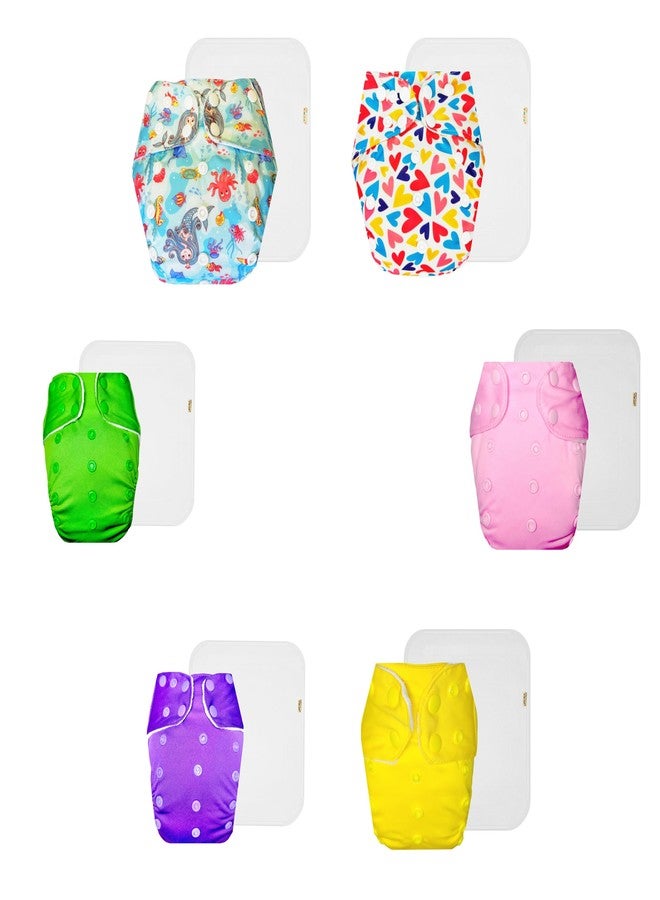 Dumbledo Premium Cloth Diaper with Cotton Insert (Pack of 6) | Dry Feel and Comfortable | Breathable | Quick Dry | Trusted by Moms | 3 Months - 3 Years | Unisex Baby - Image 1