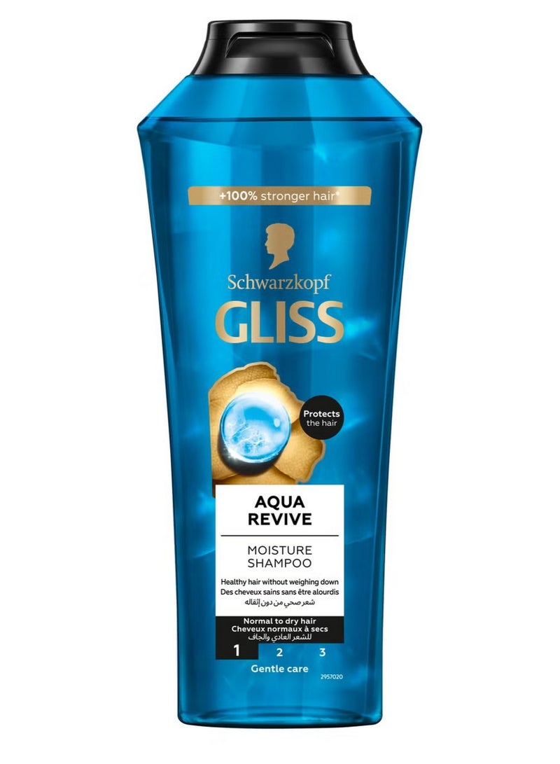 Schwarzkopf Gliss Aqua Revive Moisturizing Shampoo 400 ML - Image 1