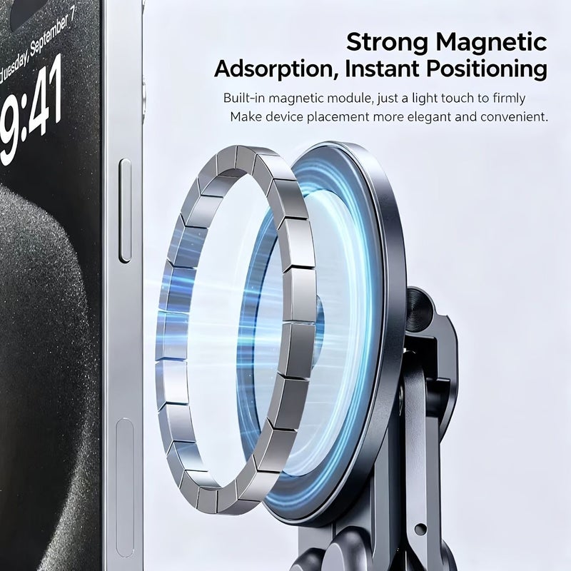 Grey Multi-Angle Phone Tablet Stand Tripod Selfie Stick 8-Level Adjustable Holder - Image 4