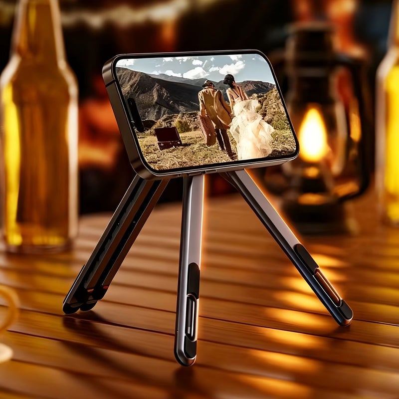 Grey Multi-Angle Phone Tablet Stand Tripod Selfie Stick 8-Level Adjustable Holder - Image 3