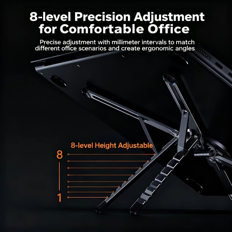 Grey Multi-Angle Phone Tablet Stand Tripod Selfie Stick 8-Level Adjustable Holder - Image 5