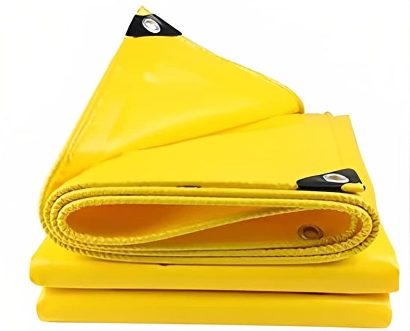 RK Trends Heavy Duty Tarpaulin, Waterproof, UV Resistant, Reinforced Eyelets (HDPE -Yellow, 30 Feet X 30 Feet) - Image 1