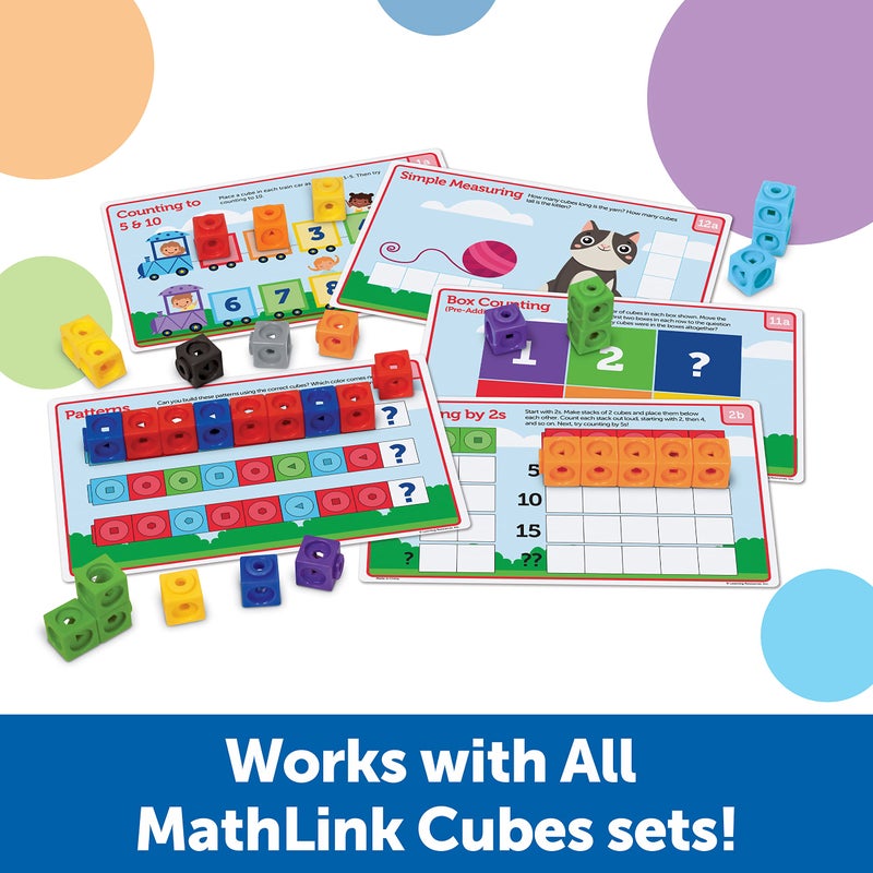 Learning Resources MathLink Cubes Preschool Math Activity Set - Classroom Must Haves, Teacher School Supplies, Toddler Montessori Toys,Building Blocks, Math Manipulatives, Homeschool Games - Image 4
