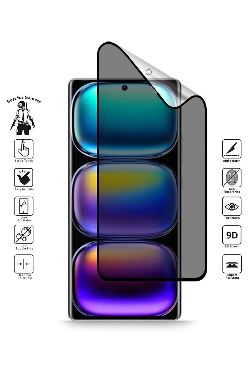 Techie Infinix Hot 50 5G Full Cover Matte Ceramic Privacy Screen Protector - Explosion-Proof, Anti-Bubble, Anti-Fingerprint - Image 2