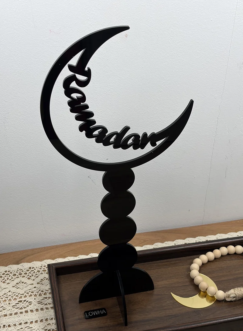 LOWHA Acrylic Decorative Stand with Ramadan Crescent Design