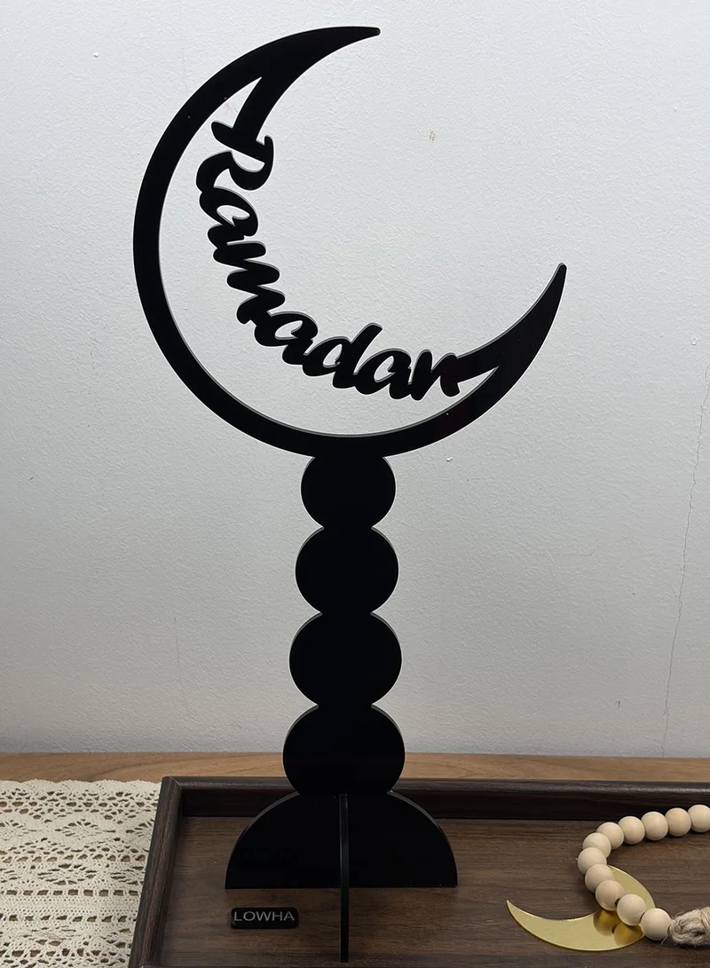 LOWHA Acrylic Decorative Stand with Ramadan Crescent Design
