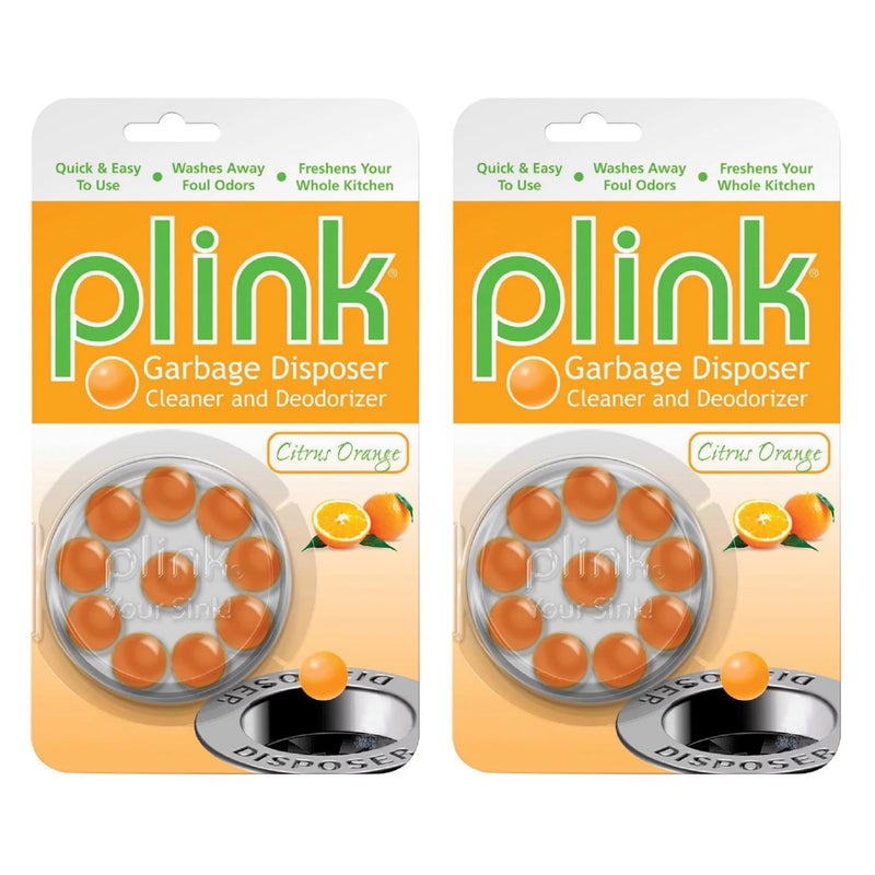 Plink Garbage Disposer Cleaner and Deodorizer, Freshener & Odor Removing Balls, Easy to Use - 20 Count, Orange - Image 1