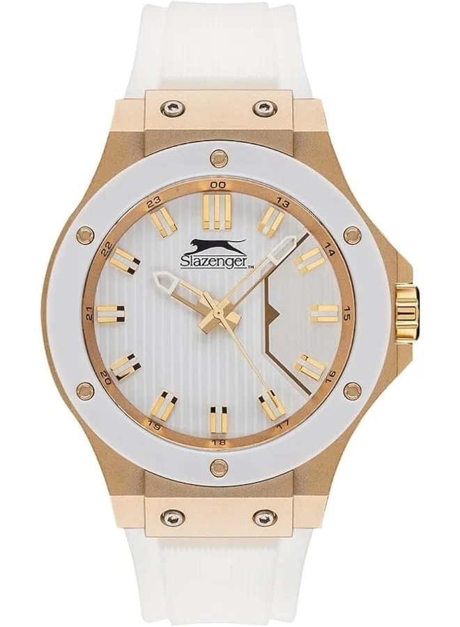 سلازنجر Unisex 2035 Movement Watch, Analog Display and Silicone Strap - SL.9.6572.1.03, White
