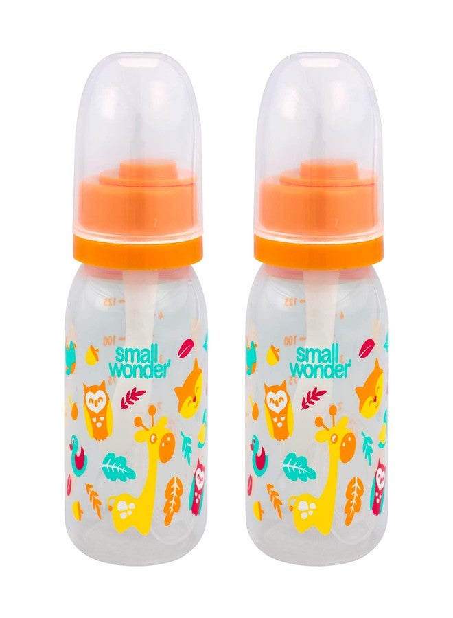Small Wonder Admire Baby Feeding Bottle (Pack of 2), 125ML, Orange - Image 1