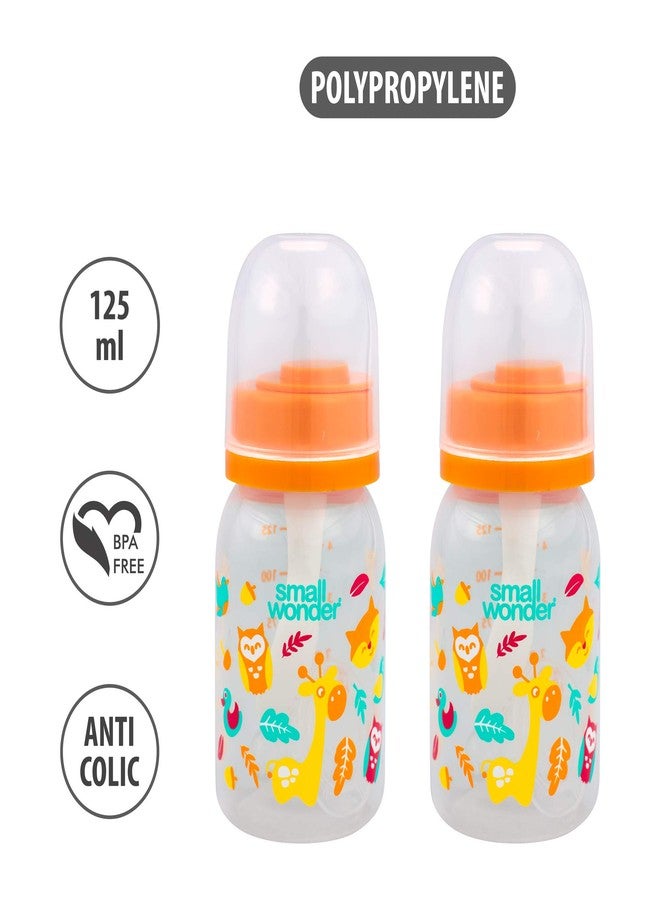Small Wonder Admire Baby Feeding Bottle (Pack of 2), 125ML, Orange - Image 2