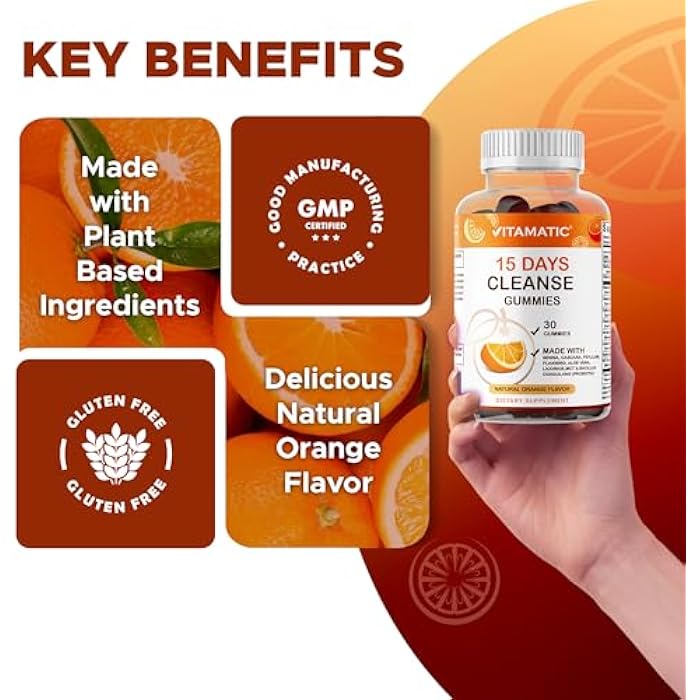 Vitamatic 15 Day Cleanse Gummies, Senna, Cascara, Psyllium, Flaxseed, Aloe Vera, Licorice, MCT, Probiotic - Image 5