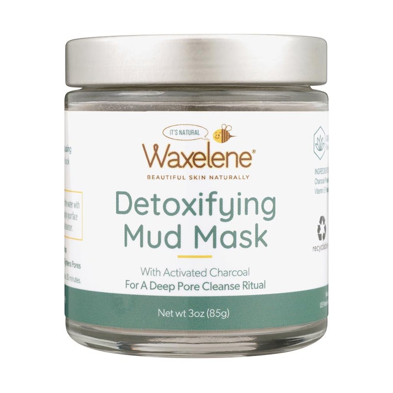 Waxelene Detoxifying Mud Mask Dry Blend  Deep Pore Cleanse Ritual Eczema Acne Oily Sensitive Skin Activated Charcoal Bentonite Dead Sea Clay