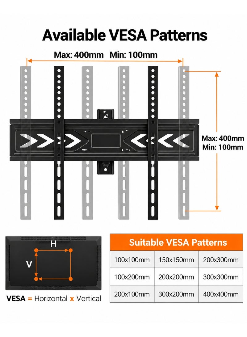 BEETEC Double Arm Full Motion TV Mount for 32"-70" Flat Panel TVs up to 45 kg/99 lbs, and VESA up to 400x400mm, 475mm Extension, Black | TF-LPA78-443 - Image 2
