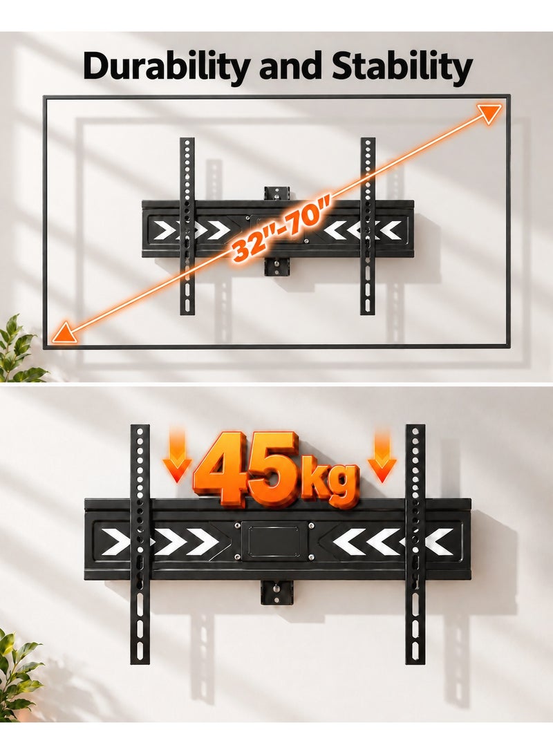 BEETEC Double Arm Full Motion TV Mount for 32"-70" Flat Panel TVs up to 45 kg/99 lbs, and VESA up to 400x400mm, 475mm Extension, Black | TF-LPA78-443 - Image 5