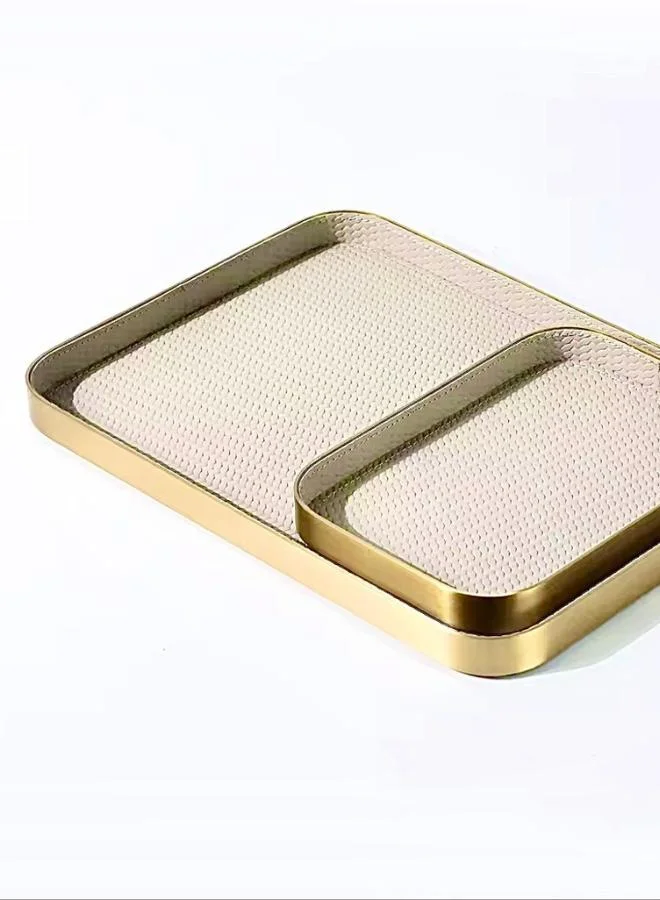 Quesera  2 pc  Premium Estella Tray set in steel and leather  | Best Price UAE