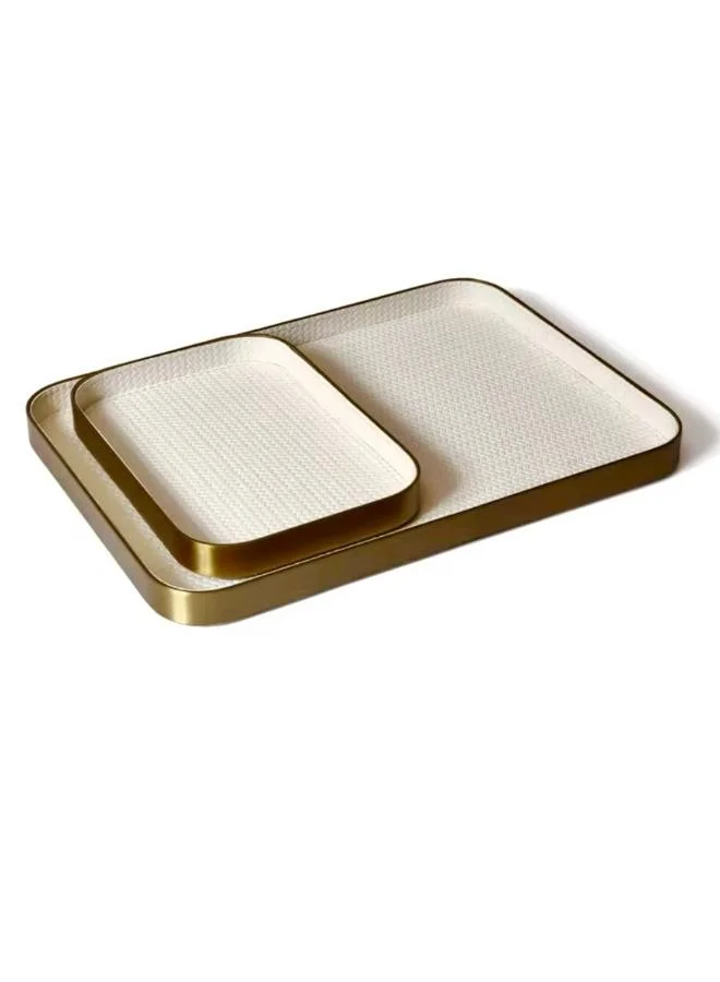 Quesera  2 pc  Premium Estella Tray set in steel and leather  | Best Price UAE