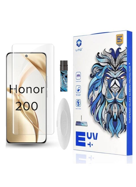 Lito honor 200 Premium UV Liquid Glue Tempered Glass Screen Protector with Edge to Edge Coverage