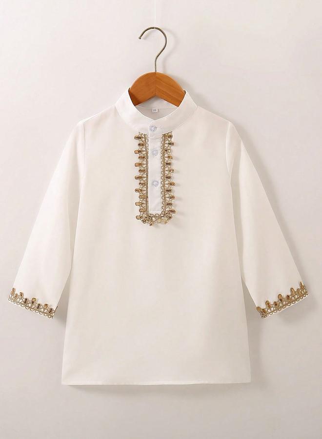 Take Two Boys Button Front Sequined Detail Shirt - Image 1