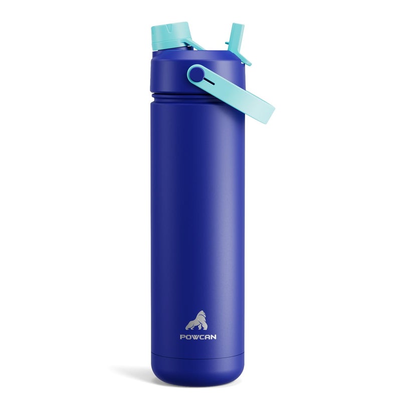 POWCAN 26 oz Insulated Water Bottle with 2-in-1 Straw and Spout Lid, Keep Cold 24H, Leak-Proof, Fits in Car Cup Holder, Stainless Steel Water Bottle for Sports, Travel, Gym, and School (Coastline) - Image 1