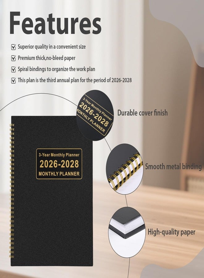 ANABIUP Monthly Planner 2026-2028, 3 Year Calendar 2026-2027-2028 Monthly Planner, JAN 2026 - DEC 2028, 8.5" x 11", Spiral Bound, Notes Pages for School, Office, Home Planning - Black - Image 4